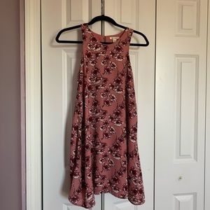 Pink Floral Flowy Dress
